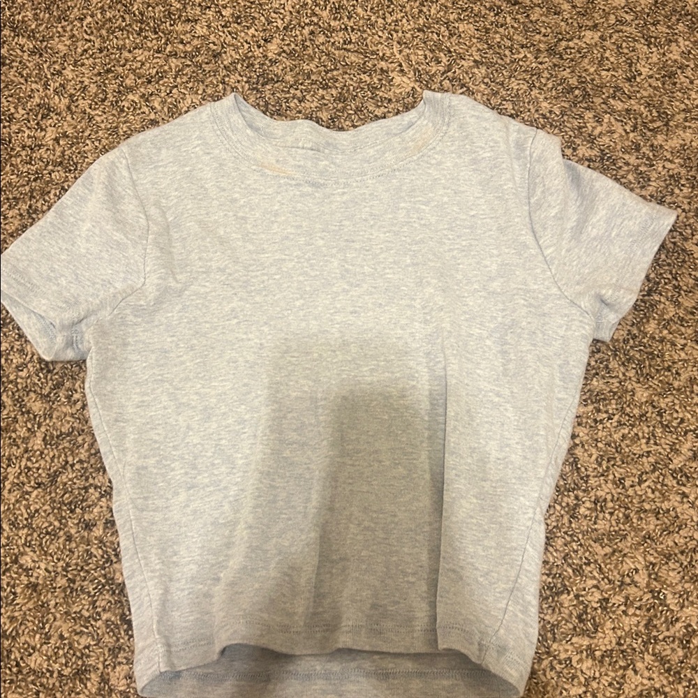 Hollister Greyish Blue Fitted Baby Tee